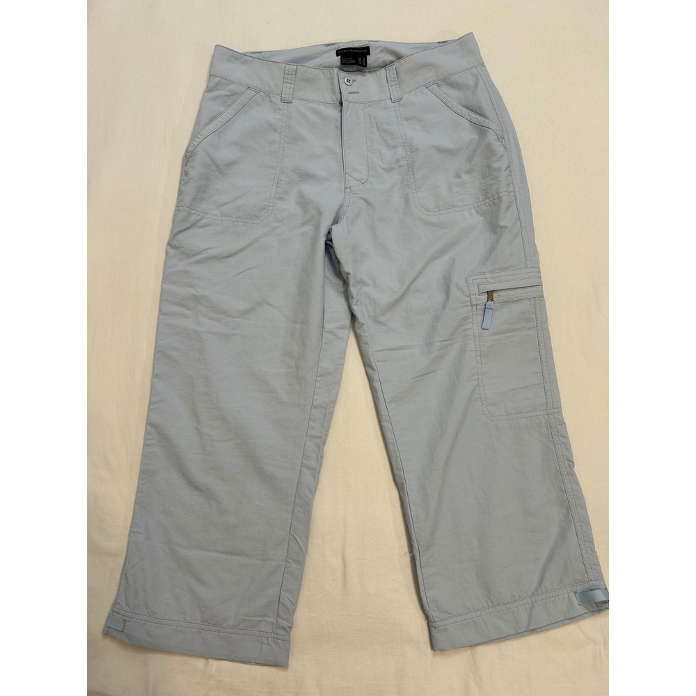 Royal Robbins Gorpcore‎ Womens Blue Nylon Ripstop Hiking Cargo Crop Pants Size 8